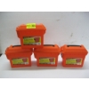 Image 1 : 4 ORANGE MINI PLASTIC AMMO BOXES