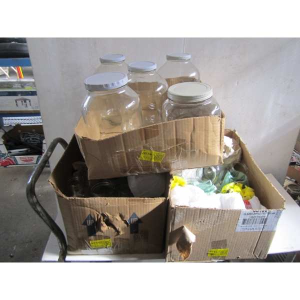 3 BOXES OF ASST. CANNING & STORAGE JARS