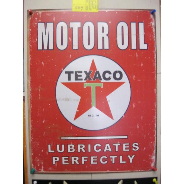 TEXACO MOTOR OIL TIN SIGN