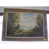 Image 1 : LG. ORIGINAL OIL PAINTING OF LAKE & MOUNTAIN, SIGNED