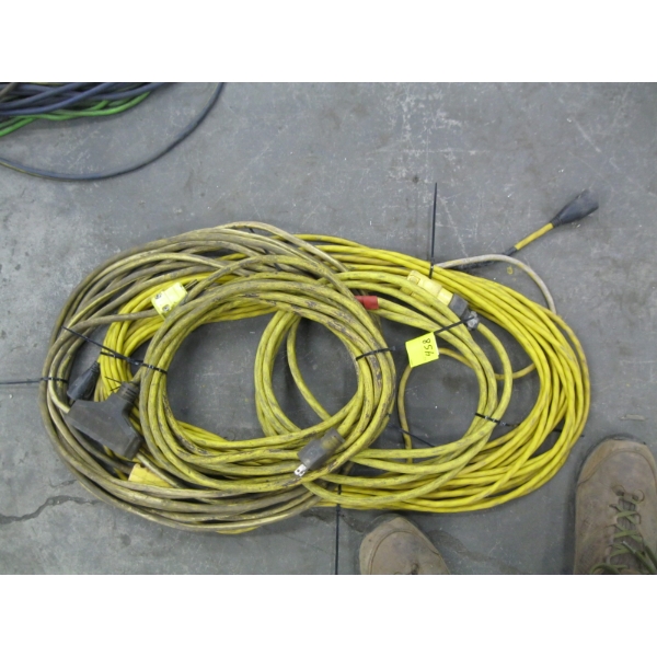 4 YELLOW EXTENSION CORDS
