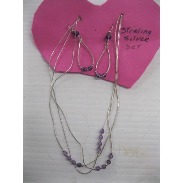 STERLING SILVER NECKLACE & EARRING SET