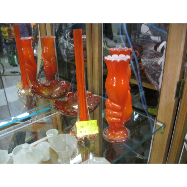 3 GLASS VASES & BOWL
