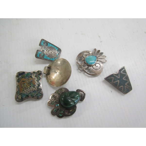 SM. BAG OF NAVAJO BOLO TIE CLIPS - 1 MARKED