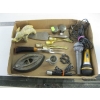 Image 1 : BOX OF MISC. MICROPHONES, SAD IRON, S&P SHAKERS, ETC.