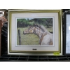 Image 2 : FRAMED ORIGINAL PAINTING OF BITSY THE HORSE & AN OFFICE BUILDING