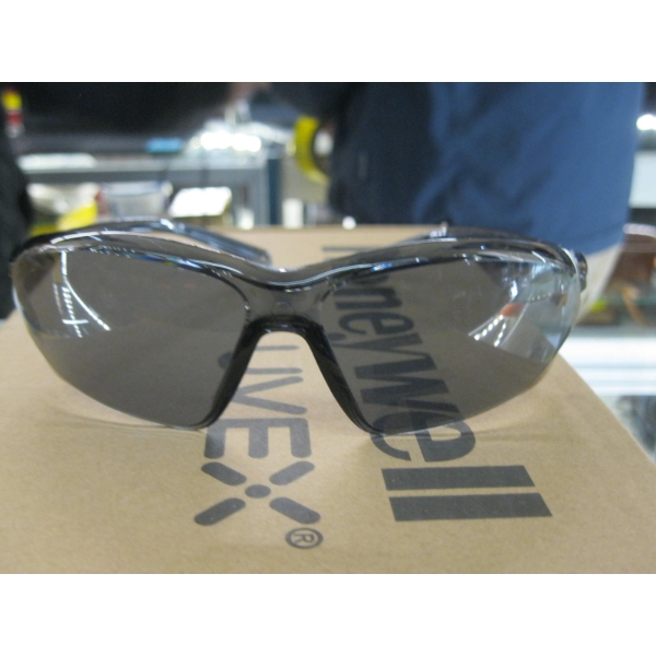 NEW CASE OF UVEX SAFETY GLASSES - GREY LENS