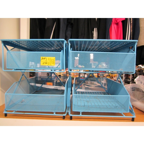 BLUE 4 SLIDE OUT METAL OFFICE CABINET