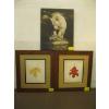 Image 1 : 2 FRAMED LEAF PICTURES & BEAR & FISH CANVAS PICTURE
