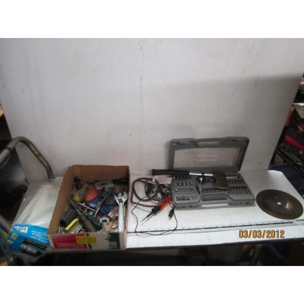 ASST. TOOLS - HATCHET, SOCKET SET, ETC.