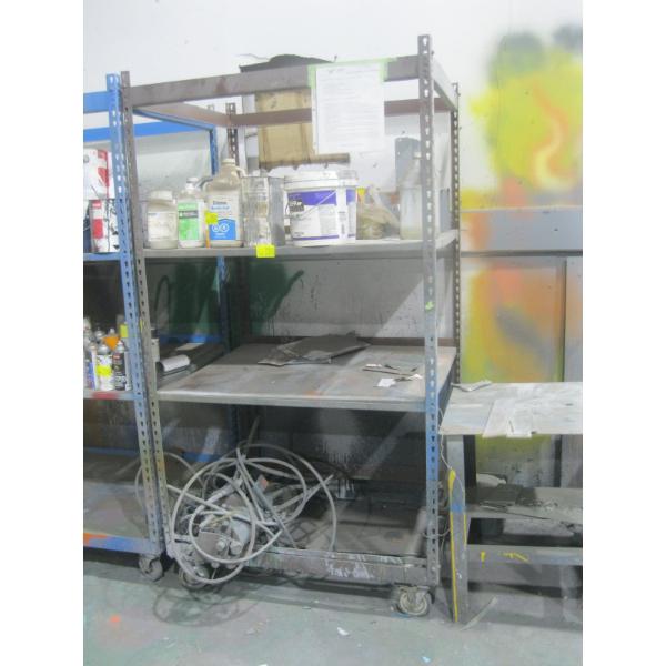 APPROX. 36"X42" SHELF UNIT ON CASTORS