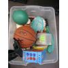 Image 2 : BIN OF MISC. BALLS, BOCCE BALL SET, ETC.