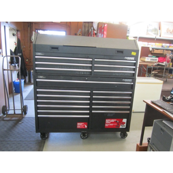 LG. HUSKY TOOLBOX - ROLLING LOWER CABINET & UPPER CABINET - W/KEYS