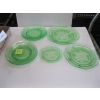 Image 1 : URANIUM GLASS PLATE SETS & 3 PC GRADUATING SIZE SET