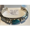 Image 2 : STERLING SILVER (.924) & 14KT GOLD TURQUOISE BRACELET, 57G