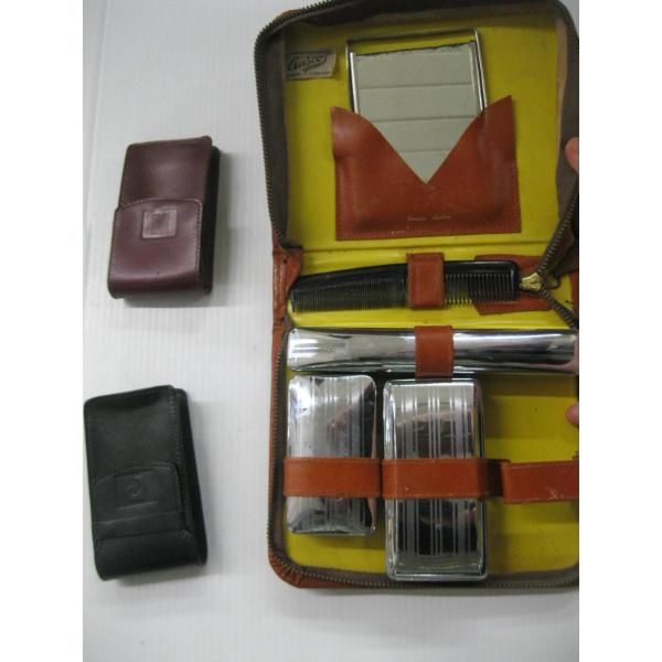 2 SM. CASES & VINTAGE TOILETRIES CASE