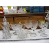 Image 2 : ASST. VINTAGE GLASSWARE - DOUBLE HANDLE BOWL, VINEGAR DECANTERS, ETC.