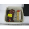 Image 3 : MISC. SMALL FLASK, WHISKEY STONES, WEDGE, DRAWING BAG, ETC.