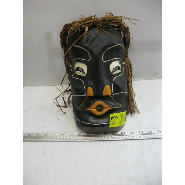 CARVED & SIGNED CEDAR MASK