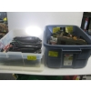 Image 1 : 2 BINS OF MISC. CURVE TRACK, TRANSFORMER, BUILDINGS, ETC.