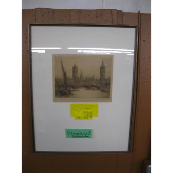 JAMES ALPHEGE BREWER LTD. EDITION COLOR ETCHING, PENCIL SIGNED