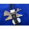 Image 2 : NAVAJO SILVER & TURQUOISE ROADRUNNER BOLO TIE