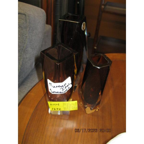 3 MURANO MCM SOMMEROSA VASES