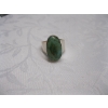 Image 3 : LADIES .925 SILVER RING W/GREEN STONE, 10G, SZ 6