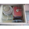 Image 1 : DRAWER W/MISC. PIE PLATES, COVERED DISHES, ETC.