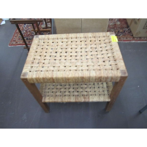 WICKER END TABLE
