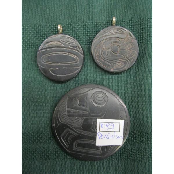 3 ARGILLITE PENDANTS