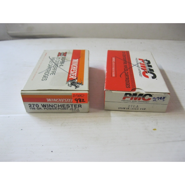 2 BOXES OF .270WIN CARTRIDGES