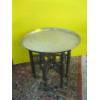 Image 1 : FOLDING BRASS TOP 6 LEG CARVED TABLE