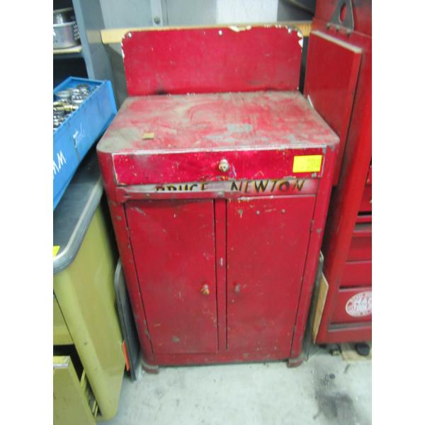 SM. SINGLE DRAWER W/LOWER CABINET METAL STORAGE BOX