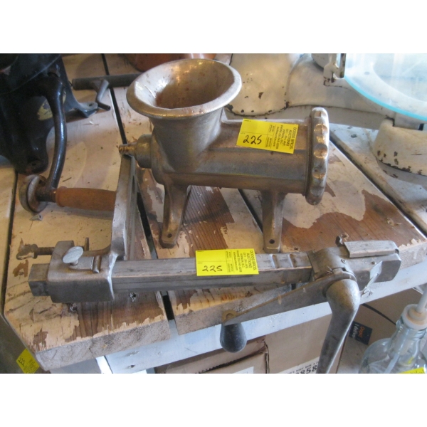 MEAT GRINDER - NO HANDLE - & COMMERCIAL CAN OPENER