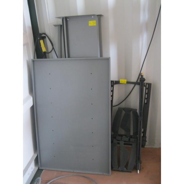 GREY SHELVING, TV MOUNTING BRACKET, ETC.