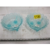 Image 1 : 2 KLONDIKE FLUTED SCROLLS  BLUE BOWLS