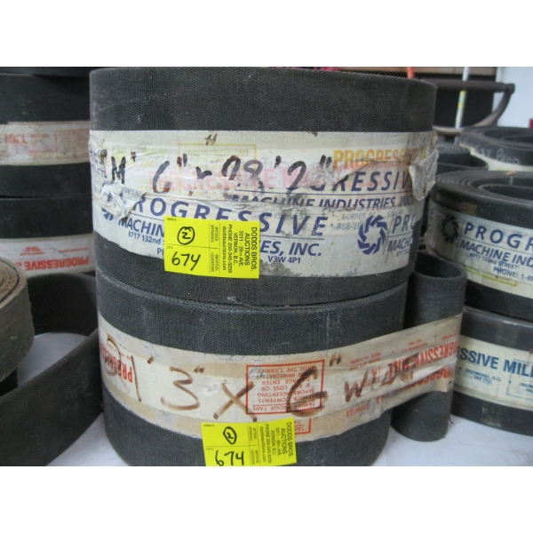 2 DRIVE BELTS - 6"X28'2" & 6"X21'3"