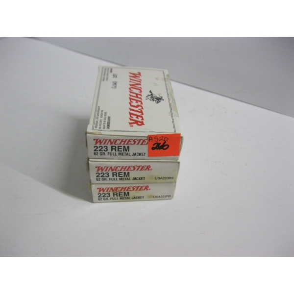 WINCHESTER .223REM 62GRS FMJ|3X20 CENTERFIRE RIFLE CARTRIDGES