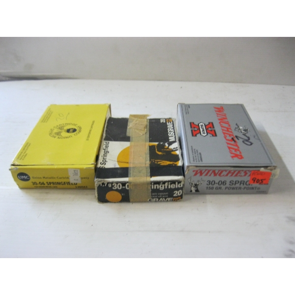 3 BOXES OF 30-06 CARTRIDGES|3X20