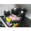 Image 2 : 4 PIECE CANNISTER SET & A FLOWERED TIN