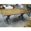 Image 1 : LG. WOOD & METAL FRAMED DINING TABLE, APPROX. 79"X36.5"