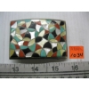 Image 1 : COLORFUL SILVER NAVAJO BELT BUCKLE