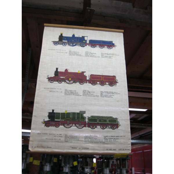 TRAIN WALL HANGING ON LINEN