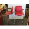 Image 1 : 2 RED/CHROME BAR STOOLS W/HANDLES
