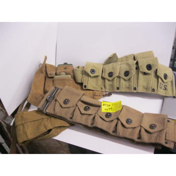 2 CLIP/AMMO BELTS, CLEANING KIT BELT & LIGHTWEIGHT CLIP/AMMO HOLDER