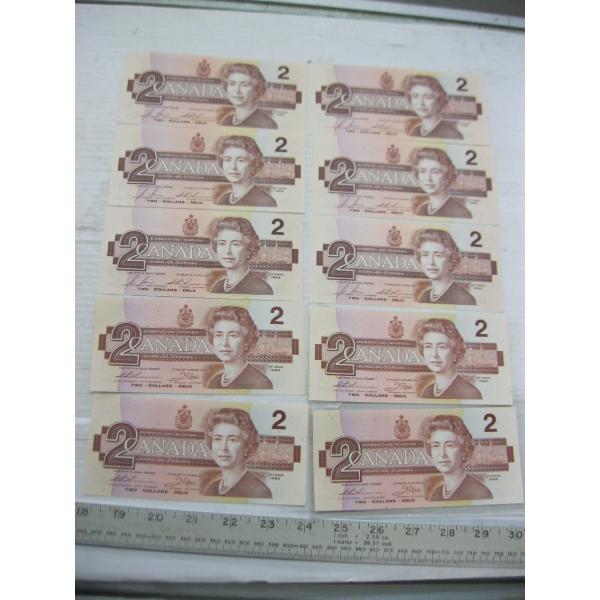 10 - 1986 CDN $2 BILLS