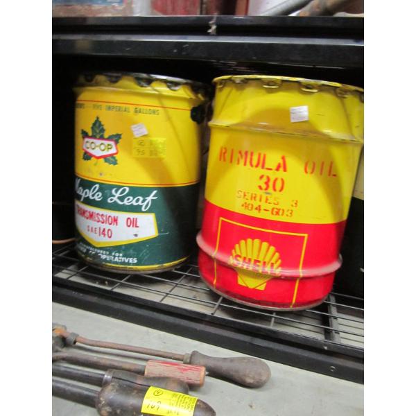 2 OIL CANS - MAPLE LEAF & SHELL