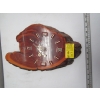 Image 3 : BURL WOOD CLOCK & A THERMOMETER