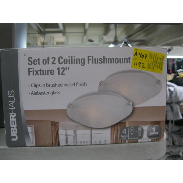 SET OF 2 FLUSHMOUNT LIGHT FIXTURES